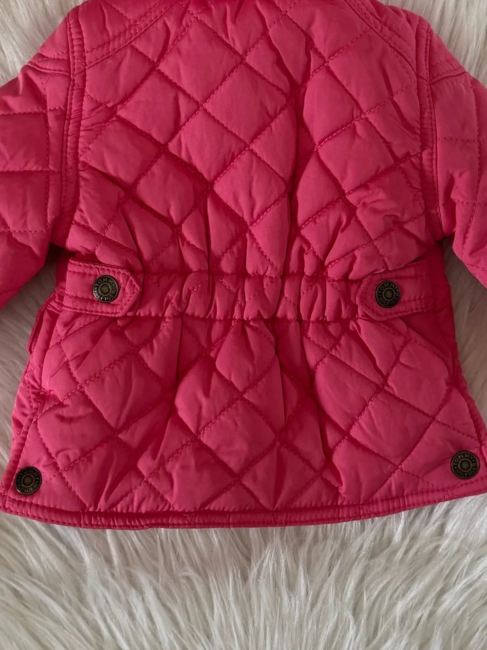 Toddler Tommy Hilfiger Quilted Hooded Jacket Hot Pink Size 3-6 Months